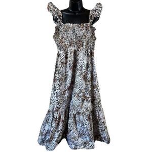 Sea New York Lana Animal Print Smocked Dress
